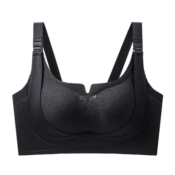 BaoFuBaoMei Plus Size Lace Bras for Women Side Support Wireless Bra Lift Push up Brassiere Adjustable Strap Everyday Bralette