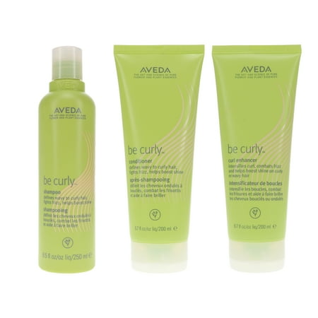 Aveda Be Curly Shampoo 8.5 oz, Be Curly Conditioner 6.7 oz, & Be Curly Curl Enhancer 6.7 oz Combo Pack