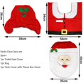 thumbnail image 4 of Juego de 3 juegos de baño navideños, funda para asiento de inodoro y alfombra de Papá Noel, juego T, 4 of 5