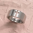thumbnail image 2 of Stainless Steel Faith Hope Love Cross Ring - Inspirational Christian Jewelry size 10, 2 of 2