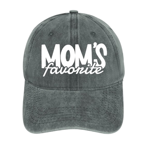 Mom’s Favorite Gray Baseball Cap for Men Women, Adjustable Snapback Hats Cotton Hat