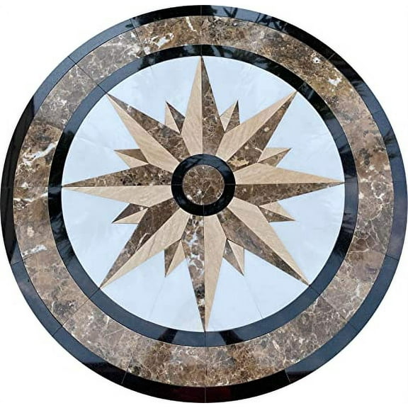 Floor Marble Medallion 28''x 28''