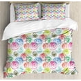 thumbnail image 1 of Modern Duvet Cover Set King Size, Contemporary Rainbow Colored Brush Stroke Effect Spirals in Sloppy Superimposed Form, Decorative 3 Piece Bedding Set with 2 Pillow Shams, Multicolor, by Ambesonne, 1 of 3