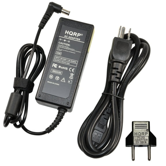 HQRP 19V AC Adapter for LG 23MA73D 24MA53D 24MN33D 24MN33V 26LN4500 26MA33D Monitor LED LCD HDTV TV Power Supply Cord Adaptor