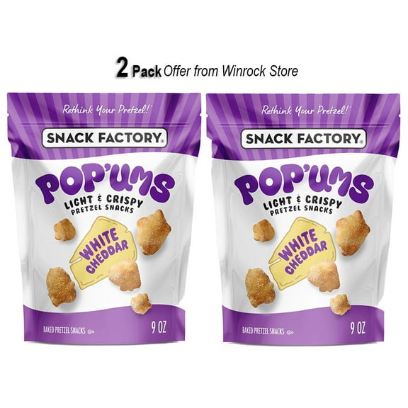Snack Factory Pop'ums White Cheddar Pretzel Snacks, 9 oz (2 Pack)