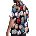 thumbnail image 3 of Baseball Men's Casual Poplin Printed Button Down Short Sleeve Summer Beach Shirts - Unisex, 3 of 6