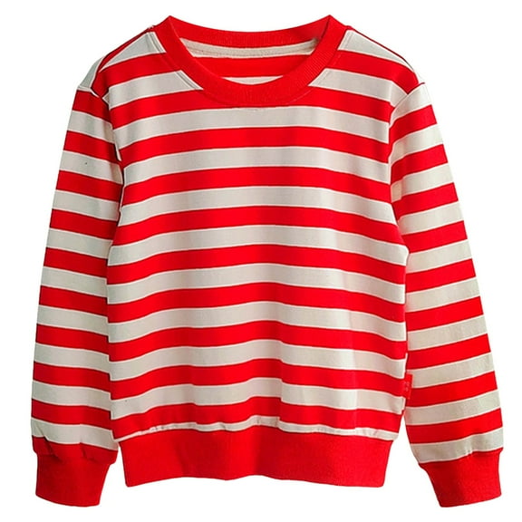 Gubotare Kids Crewneck Sweatshirt Boys Long Sleeve Tees Shirts Girls Tops Kids Tshirts Size 7-8 Years (Red,7-8 Years)