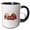 Black/White, variant on 3drose, Stylized Red Text Let Us Fiesta, Sombrero, Guitar, Cactus. Cool Gift, 15oz Two-tone Red Mug