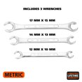 thumbnail image 2 of GreatNeck Flare Nut Metric Wrench Set, Drop Forged Steel, 3 Piece, 2 of 6