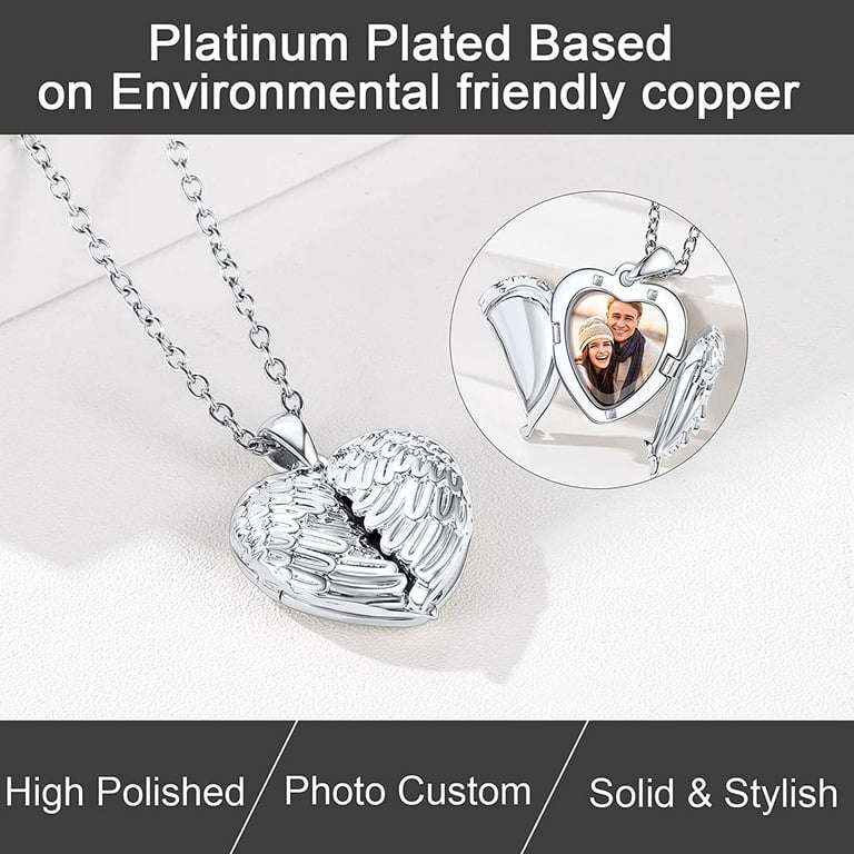 Custom/personalized Heart Locket Necklace Font 2 / Silver
