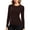 Brown, variant on BXJX Womens Thermal Tops Long Sleeve, Stretchy Slim Fit Crew Neck Layering Shirts Black Size S-2XL