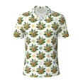 thumbnail image 2 of Daiia Sloth Sitting Tropical Leaves Pattern Men’s Polo Shirts,Solid Deck Shirt,Classic Fit, Breathable Cotton Polo for Casual and Sport Wear-Small, 2 of 7