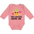 thumbnail image 3 of Inktastic My Cousin Loves Me Pineapple Girls Long Sleeve Baby Bodysuit, 3 of 5