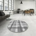 thumbnail image 4 of Ahgly Company Machine Washable Indoor Round Transitional Platinum Gray Area Rugs, 7' Round, 4 of 7