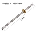 thumbnail image 2 of Varilla de tornillo de 200mm T8 paso 2mm 4mm con tuerca de cobre (rosca Acme) para eje Z de impresora 3D, 2 of 5