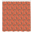 thumbnail image 3 of Strawberry Shower Curtain, Modern Design Brush Stroke Style Doodle Strawberry Figures Print, Fabric Bathroom Set with Hooks, 69W X 75L Inches Long, Vermilion Teal and White, by Ambesonne, 3 of 3
