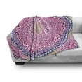 thumbnail image 3 of Pink Mandala Soft Flannel Fleece Throw Blanket, Vibrant Floral Geometric Symbolizing Harmony in Cosmos, Cozy Plush for Indoor and Outdoor Use, 70" x 90", Magenta Purple Peach, by Ambesonne, 3 of 6
