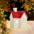 thumbnail image 5 of Fmbmuo Red Christmas Village Sets 1 pcs Ceramics Red House Christmas Ornaments， Art Deco Cheerful Decor for a Cozy Christmas Vibe, 5 of 5