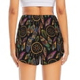 thumbnail image 2 of Lsque Decorative Feathers Printed Women's Running Shorts with Liner Pockets,Elastic Quick Dry Workout Athletic Gym Yoga Shorts,Womens High Waist Shorts-Small, 2 of 9