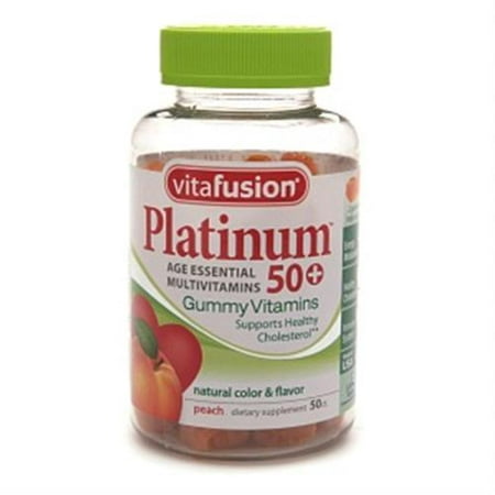 Vitafusion Platinum 50+ multivitamines Gummy, Peach 100 ch (Pack de 4)