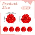 thumbnail image 2 of 50 cuentas de cinabrio de rosa roja de 12,5 mm para tallar flores, sueltas, espaciadoras florales de rosa a granel, 2 of 5