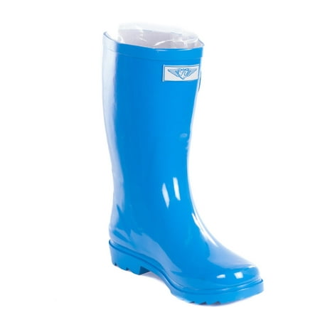 

Forever Young Women s Turquoise Rubber 11-inch Mid-calf Rain Boots
