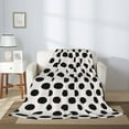 thumbnail image 2 of Throw Blanket for Couch Sofa and Bed, Modern black polka dots Super Soft Plush Throw Blanket, Fuzzy Cuteness Comfy Warm Washable Flannel Blanket & Throws for All Season 60"x50", 2 of 5