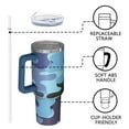 thumbnail image 3 of Camouflage 40oz Tumbler– Stainless Steel Insulated Tumbler with Handle and Straw, Large Capacity Travel Cup for Hot & Cold Drinks, 3 of 6