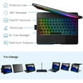thumbnail image 6 of typecase Touch Case with Keyboard for iPad 11th(A16, 2025) & iPad 10th Gen(10.9", 2022), Trackpad, 11 Color Backlight, 360° Rotatable with Pencil Holder - Black, 6 of 7