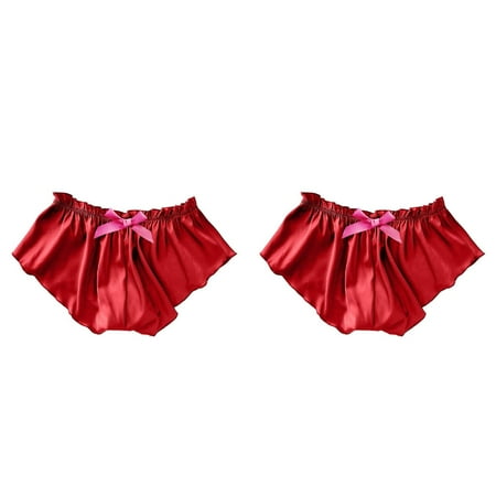 Wijhcboe 2 Pack Satin Sexy Lingerie plus Size Role Play Silk Women Pajamas S-XXXL plus Size Lingerie for Women Chemise Floral Shorts Sexy Lace Underwear Flowers plus Size Lingerie for Women with Rob