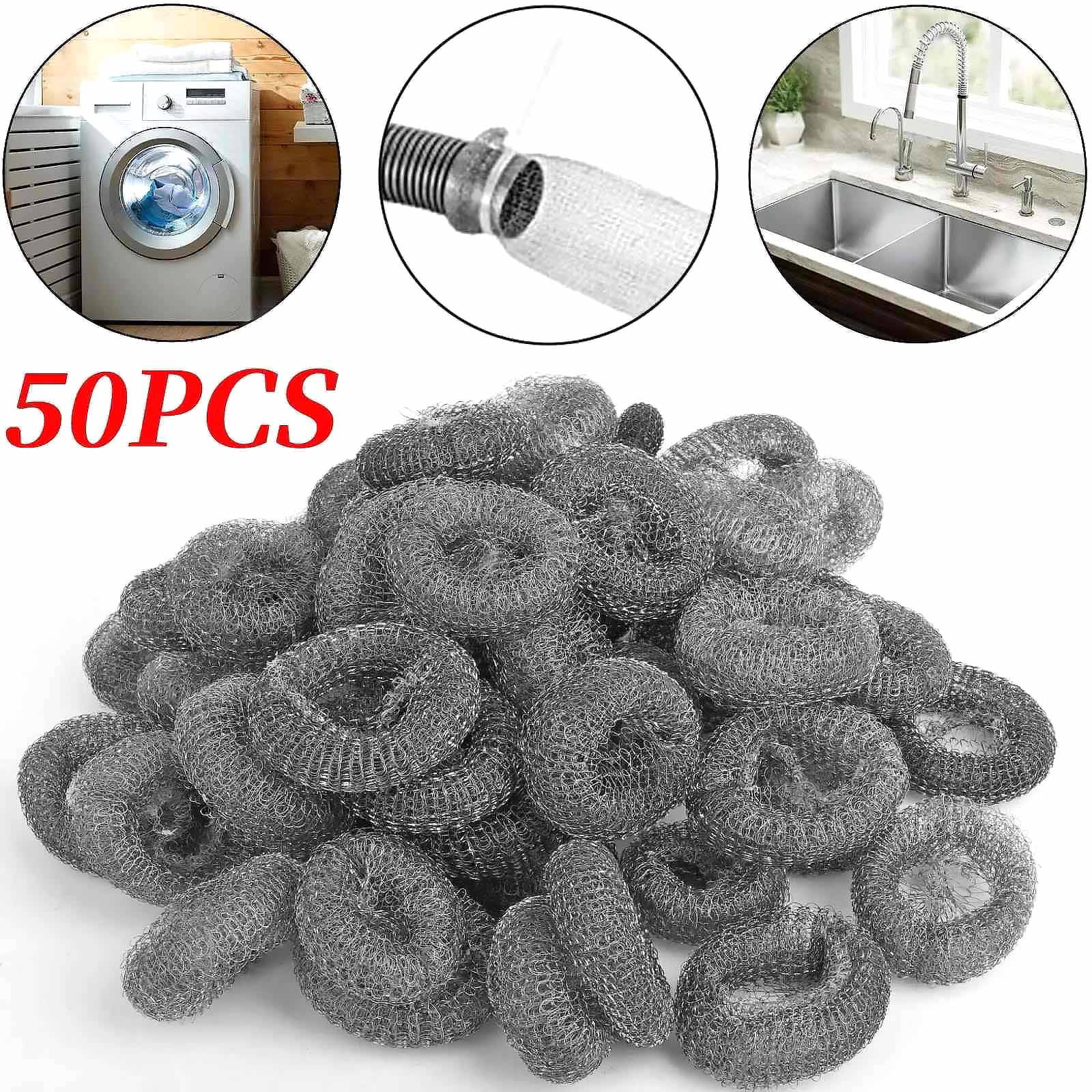 APPLAYERR Washing Machine Drain Filter Mesh 50 Pack Catches Lint Hair Durable Stainless Steel for Washing Machine Protection