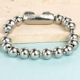 thumbnail image 2 of Stainless Steel 8mm Beads Chain Strand Bracelet, 2 of 3