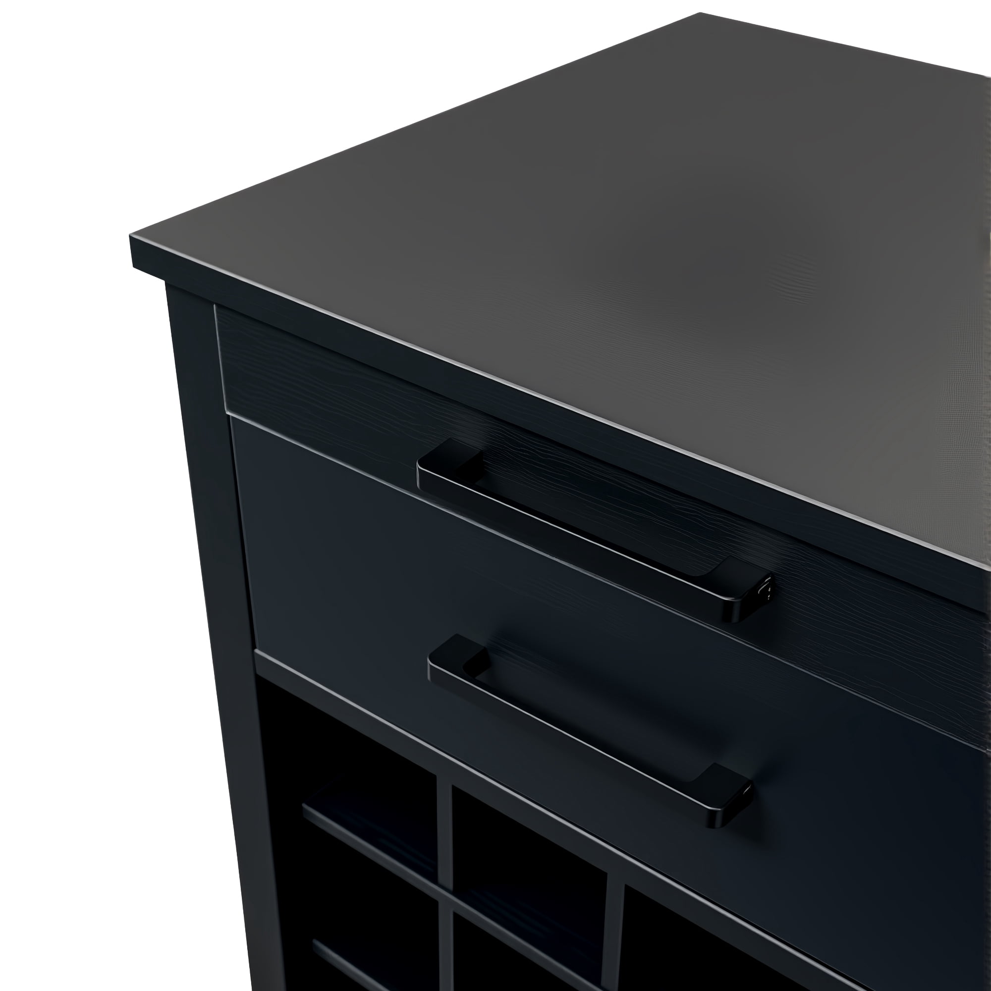 Wine Cabinet 28-Bottle Modular Storage Buffet for Home Bar Dining Room, Black