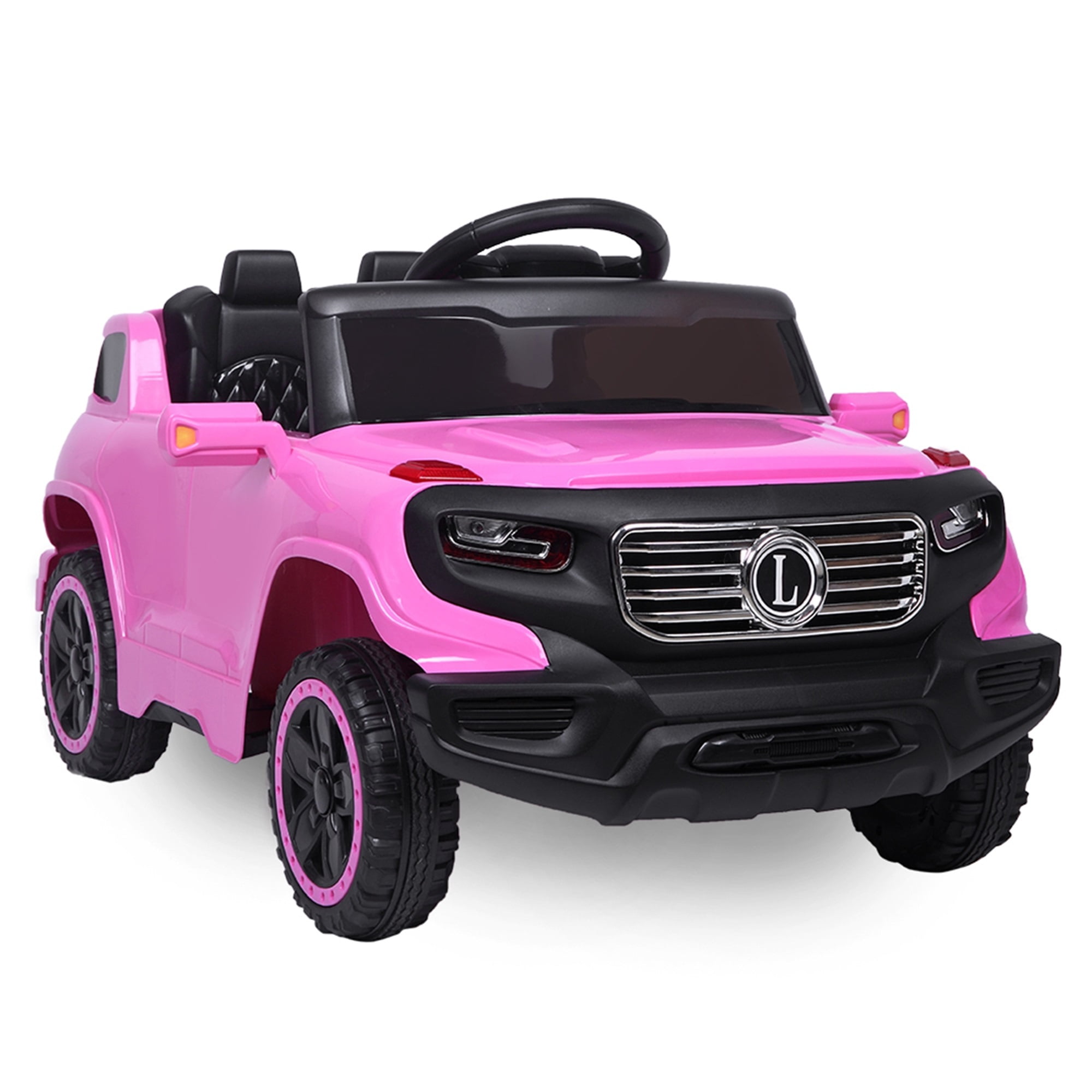 CIPACHO Electric Kids Ride On Cars 6V Battery Motorized Vehicles Children's Best Toy Car with 3 Speeds, Music, LED Lights and Realistic Horns, Pink
