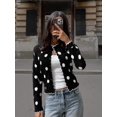 thumbnail image 2 of Women's  Knit Cardigan Scalloped Trim Button Down Long Sleeve Top, 2 of 5