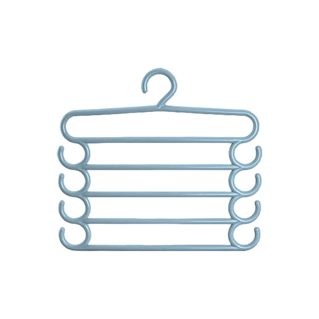 5-Tier Trouser Rack - Pants Hanger with Clips | Space-Saving | Black/White | Closet Organizer