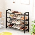 thumbnail image 3 of 4 Tier Adjustable Shoe Rack, 31 X 10 X 24 Inchs Expandable Shoe Organizer Storage Shelf for Sneaker and Boot, Free Standing Shoe Rack for Closet, Entryway, Doorway, Garage, Small Spaces 22035, 3 of 8