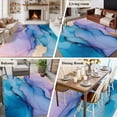 thumbnail image 6 of 5x7 Washable Area Rug, Abstract Impressionist Non-Slip Large Rectangle Rug for Living Room Bedroom, Blue Gold Marble Texture Indoor Floor Mat for Home Decor, 6 of 9