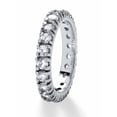 thumbnail image 3 of PalmBeach Jewelry Round Cubic Zirconia Eternity Band in Rose or Yellow Gold-Plated or Sterling Silver, 3 of 6