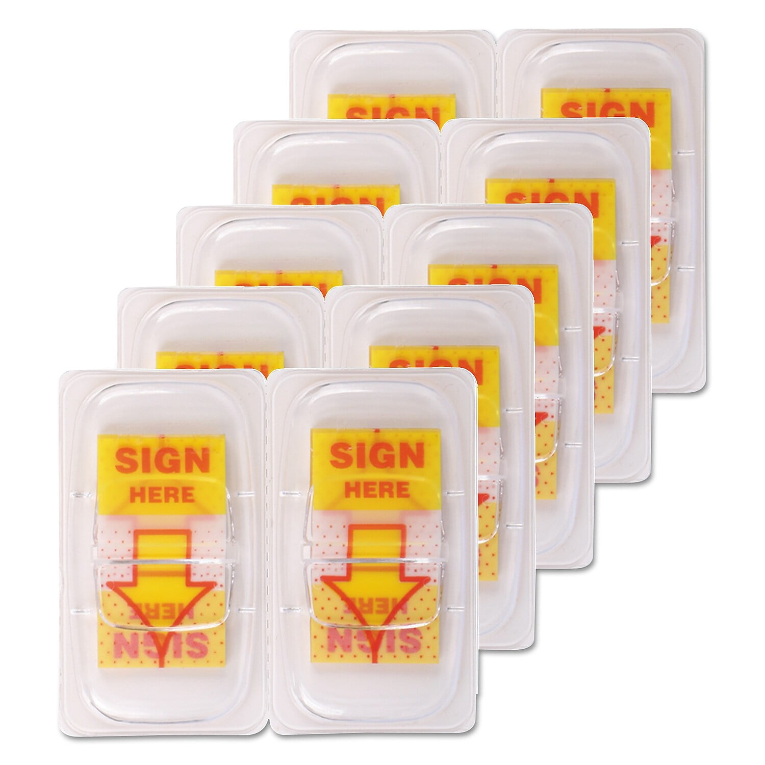 (2 pack) Universal Deluxe Message Arrow Flags, Sign Here, Yellow, 500/Pack