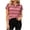 Pink, variant on Dressy Turndown Collar T-Shirts Short Sleeve Button-Down Blouse Wave Print Fashion Top Lightweight Summer Everyday Vacation Wear