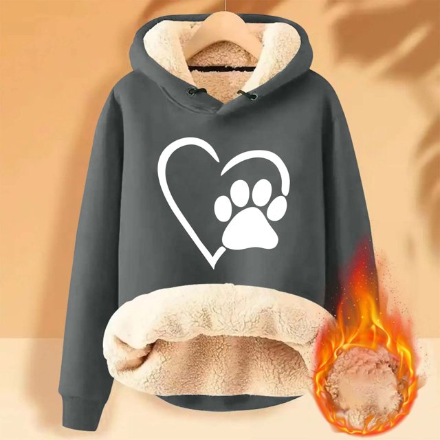 DPTALR Sweat à Capuche d'Hiver Chaud pour Femmes avec Poche Manches Longues