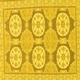 thumbnail image 1 of Ahgly Company Machine Washable Indoor Square Oriental Yellow Modern Area Rugs, 4' Square, 1 of 4