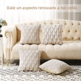 thumbnail image 3 of Juego de 2 Fundas de Cojines Decorativos Suaves de Felpa Corta y Terciopelo para Sala, Fundas para Cojines de Sala Recámara, Silla y Coche (Beige), 3 of 4