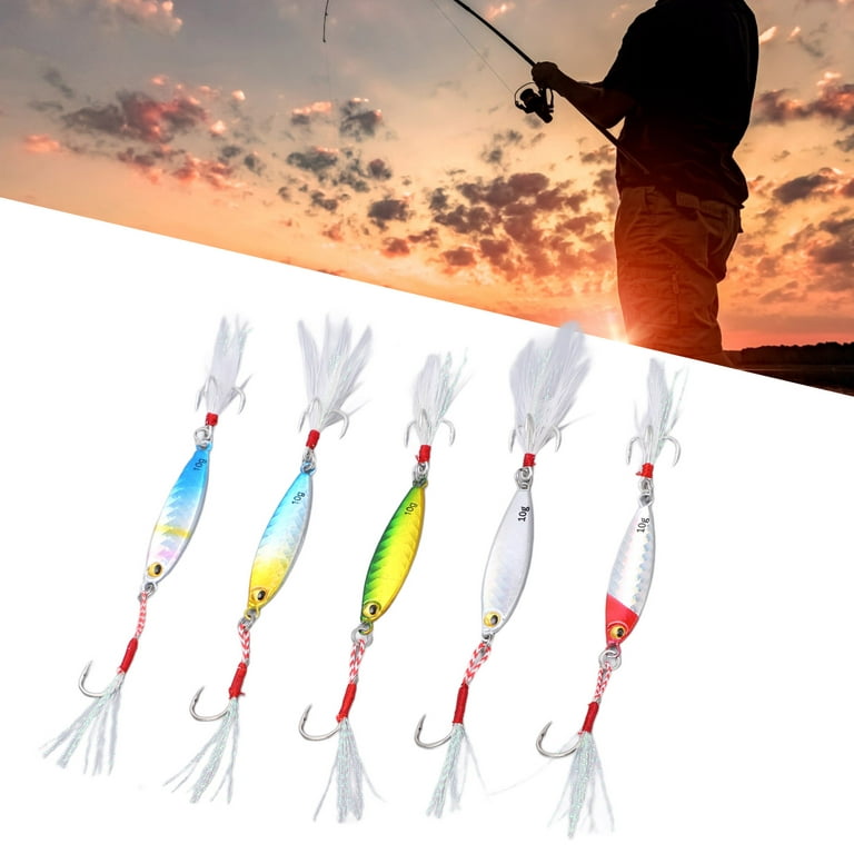5Pcs 10g Jig Fishing Lure, Metal Jig Baits Artificial Lure with