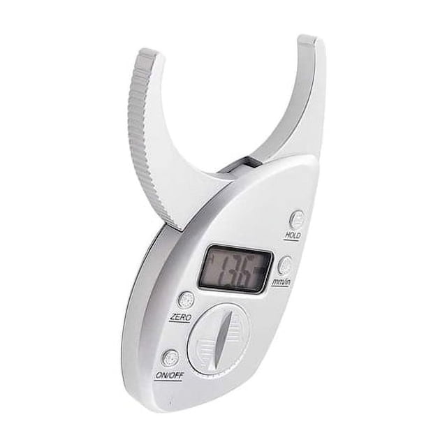 Dispositivo de fitness Laklulu, calibrador de grasa digital para medir la capa de grasa, 114 x 67 mm, color plateado