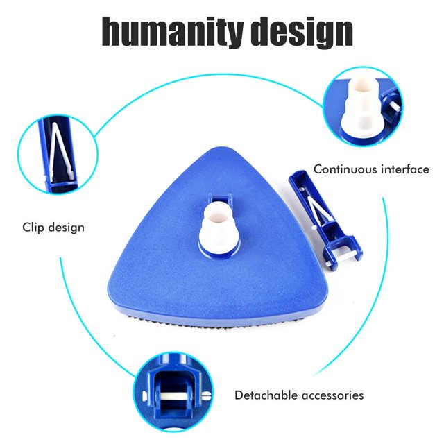 Limpiador de piscinas triangular, cepillo de limpieza al vacío para piscinas, herramienta de limpieza de piscinas