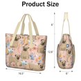 thumbnail image 3 of Tote Bag for Women - Bulldog Dog and Flower Florals Shoulder Bag - Large Utility Work Duffle Bag with Zipper Handbag for Travel, Work, Sprots, 3 of 5