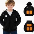 thumbnail image 3 of DJDLJWCJ Boys Heated Hood Jacket USB Charging Heated Jacket Casual Printed Winter Warm Coat Black Size 5T, 3 of 9