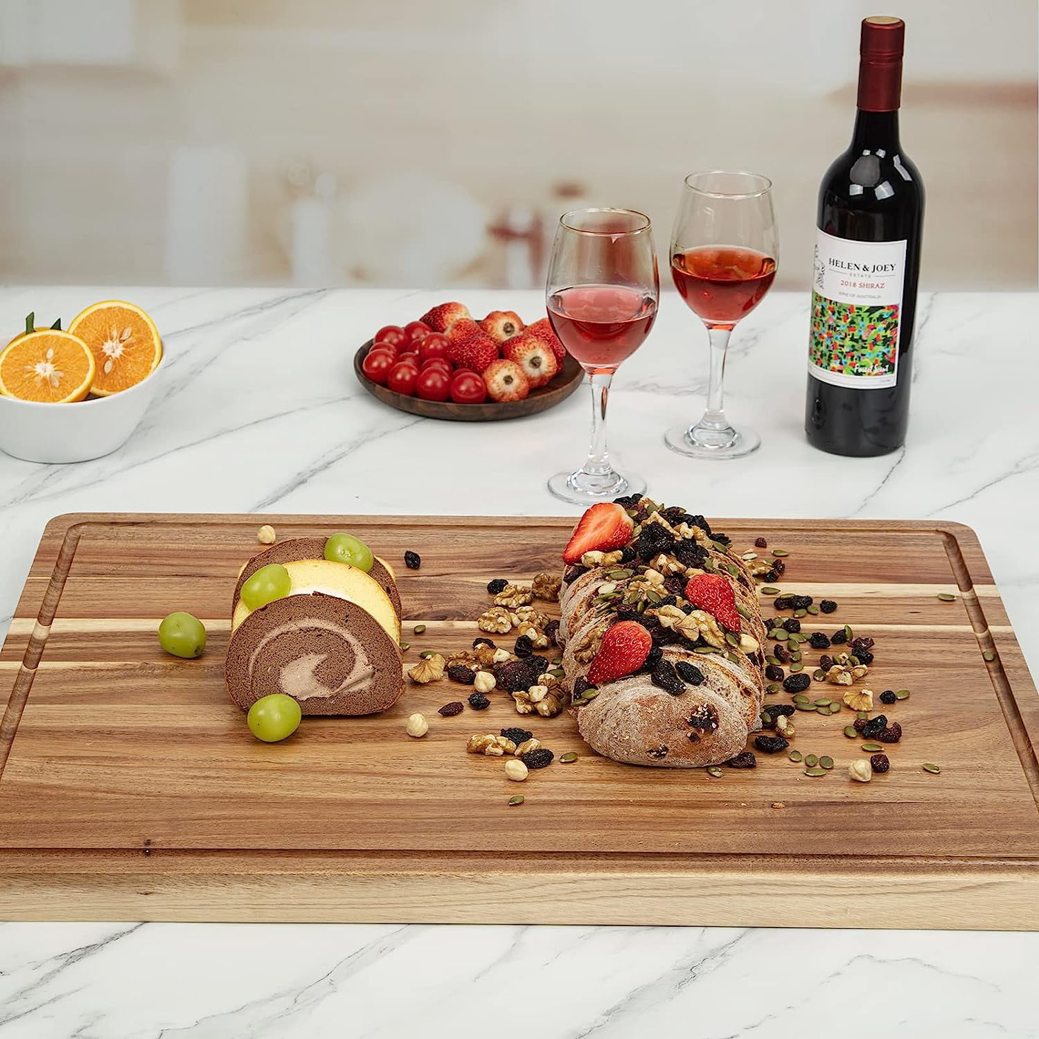 24 x 18 Inch Extra Large Cutting Board ,Wooden Cutting Boards for Kitchen with Juice Groove and Kitchen Chopping Board,Cutting Board for Meat Vegetables